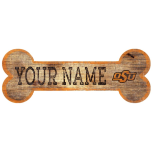 Oklahoma State Cowboys 12″ x 6″ Personalized Dog Bone Sign