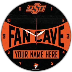 WinCraft Oklahoma State Cowboys Personalized 14” Round Wall Clock