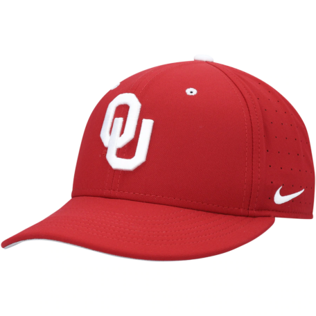 Nike Oklahoma Sooners Crimson Aero True Baseball Performance Fitted Hat ...