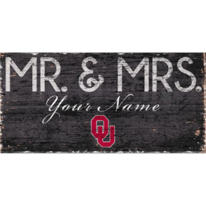 Oklahoma Sooners 12″ x 6″ Personalized Mr. & Mrs. Sign