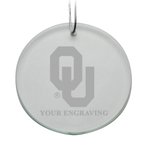 Oklahoma Sooners Round Crystal Personalized Ornament