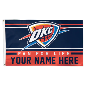 WinCraft Oklahoma City Thunder 3′ x 5′ One-Sided Deluxe Personalized Flag