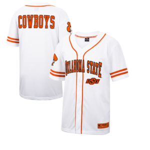 Oklahoma State Cowboys Colosseum Free Spirited Baseball Jersey – White/Orange