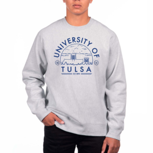 Tulsa Golden Hurricane Uscape Apparel Premium Heavyweight Crew Neck Sweatshirt – Gray