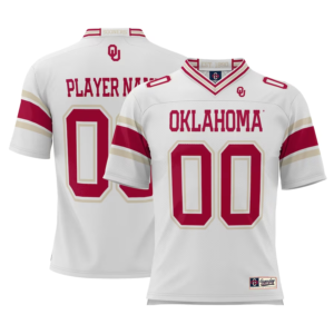Oklahoma Sooners ProSphere Youth NIL Pick-A-Player Football Jersey – White