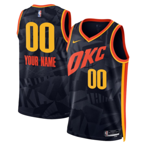 Oklahoma City Thunder Nike Unisex 2023/24 Custom Swingman Jersey – Navy – City Edition
